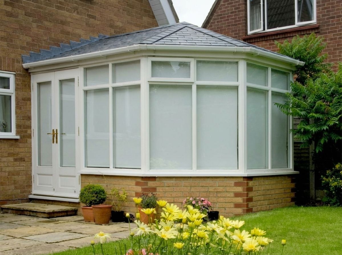 Victorian conservatory with new Anthracite Grey tiled roof — after transformation